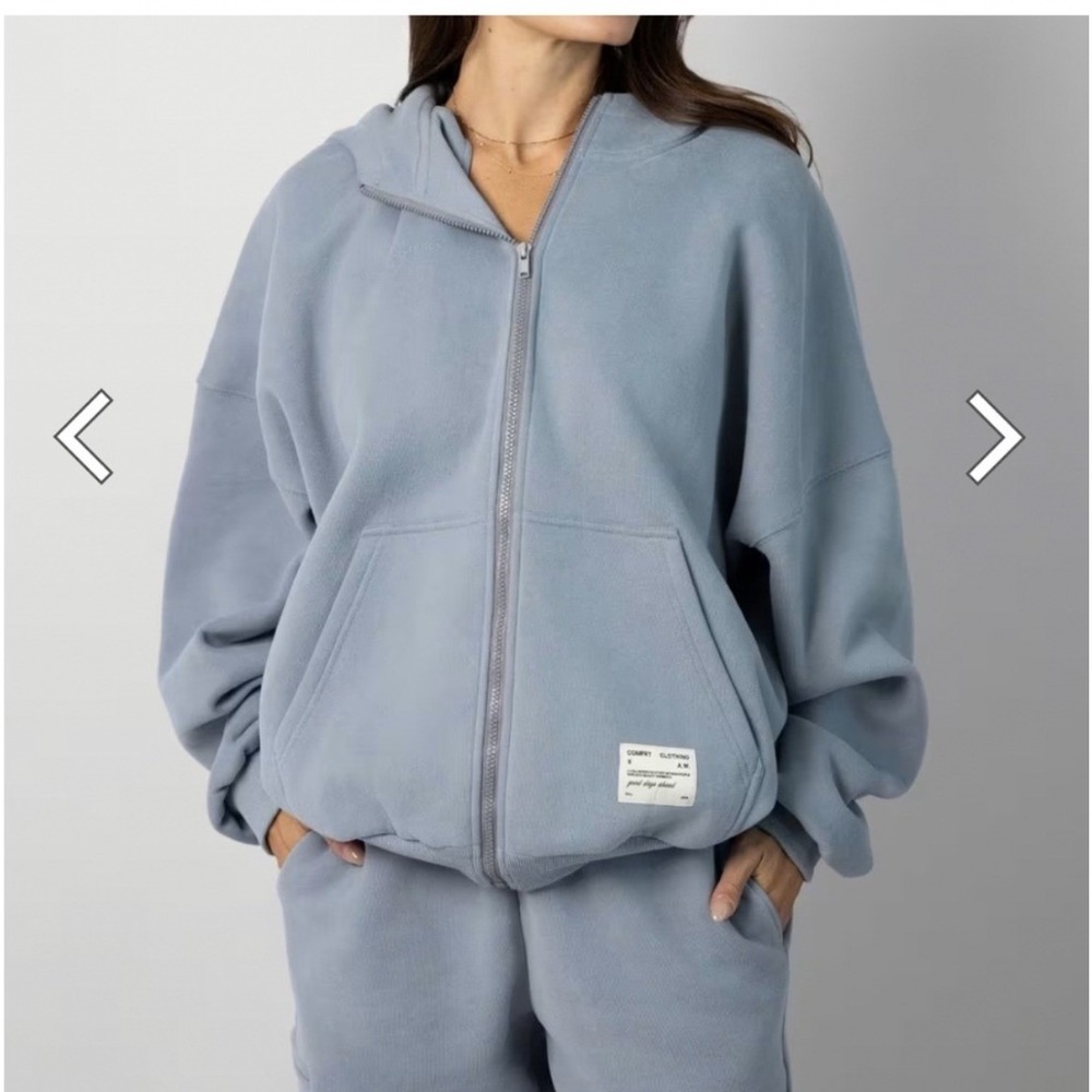 Comfrt Affirmation Collection Vol 9 Oversized Full Zip Hoodie Blue Large